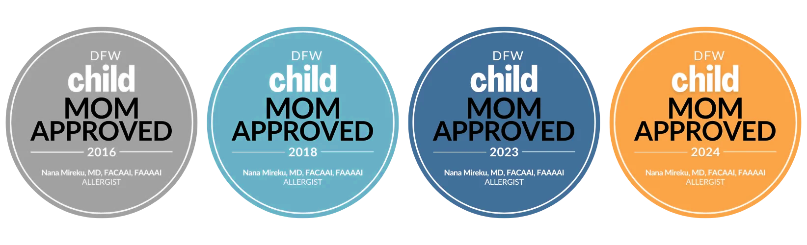 texas-dfw-best-mom-approved-allergist s2b Texas DFW Best Mom Approved Allergist Seals for the years 2016, 2018, 2023, and 2024